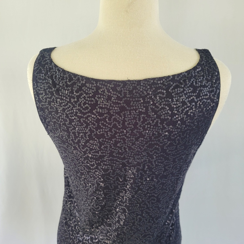 Talbots Black Sequin Scoop Neck Tank Top SZ Medium - Picture 6 of 10